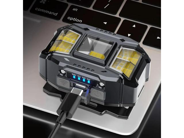 COB LED Strong Light Headlight USB Charging Induction Headlamp Power Display Powerful Headlight Torch for Outdoor Night Fishing