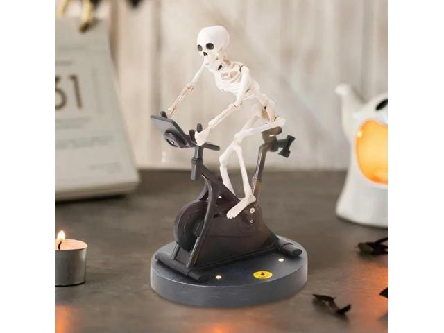 Resin Skeletons Statue Halloween Skeleton Decorations Skeleton Riding An Exercise Bike Halloween Decorations