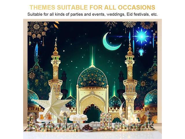 Ramadan Mubarak Hanging Sign Eid Mubarak Photo Background Banner 70x90 Inch Event Decor for Eid Al-Fitr Festivities