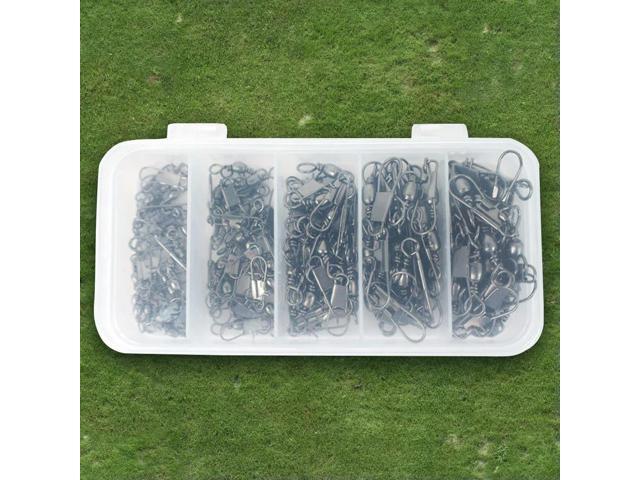 200 PCS Stainless Steel Fishing Snap Swivel High Strength Fishing Swivels Snaps Barrel Swivel for Freshwater Fishing