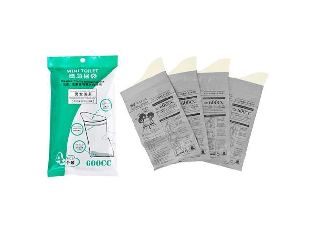 4Pcs Emergency Toilet Disposable Mini Mobile Toilet Portable 600ML for Men Women Children Patient