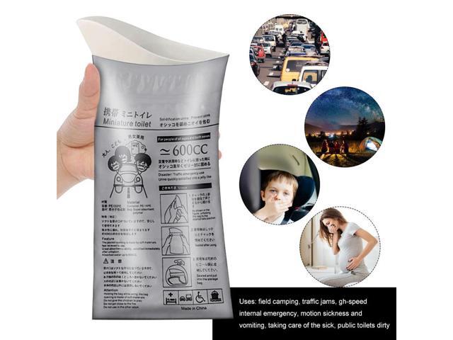 4Pcs Emergency Toilet Disposable Mini Mobile Toilet Portable 600ML for Men Women Children Patient