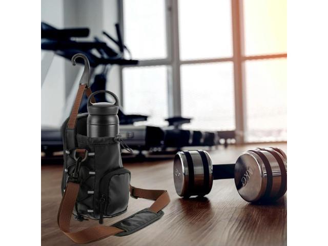 Magnetic Gym Sling Bag W/ Bottle Holder Gym Crossbody Bag Gym Bottle Carrier Bag for Men Women Gym Accessories Organizer