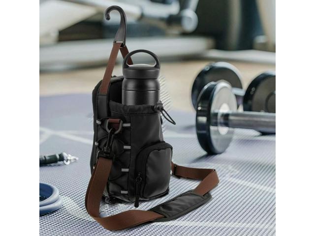 Magnetic Gym Sling Bag with Water Bottle Holder Gym Chest Pouch Gym Bottle Carrier Bag for Gym Sports Travel Carry-on Items