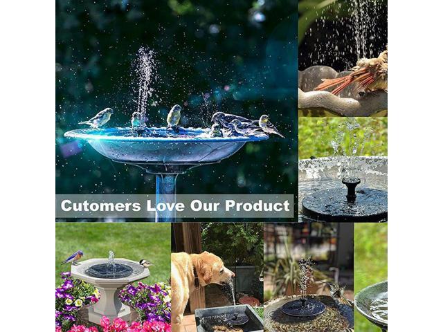 Outdoor Bird Bath Solar Powered Fountain Floating Water Pump Kits with 6 Spray Heads Pool Pond Aquarium Adornment