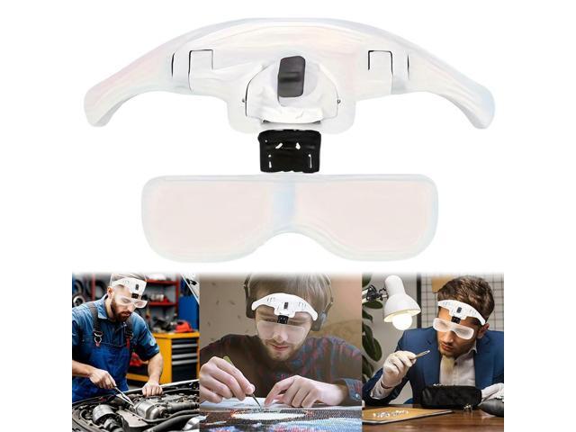 LED Head Magnifier Powered Hands Free Headband Magnifying Glasses Lighted Magnifying Glasses Head Mount Magnifying Glass