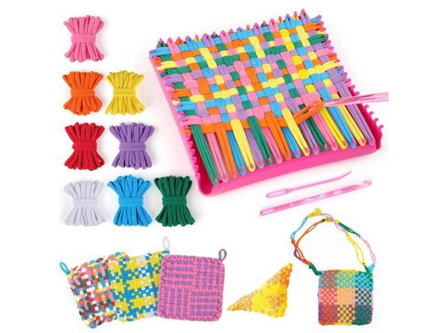 Knitting Rope Braid Toy 96 Craft Loops DIY Knitting Rope Toy Elastic Rope Weaver Toy for DIY Crafts Christmas Gift