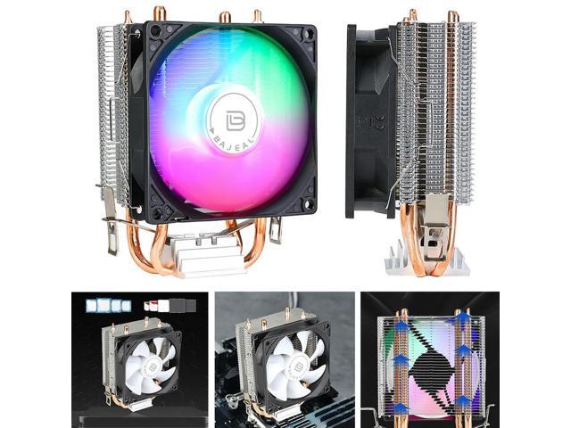 CPU Air Cooler with 2 Heat Pipes Quiet Rainbow RGB Cooling Fan Silent RGB Fan for LGA775 1150/1151/1155/1156/1200 AM2