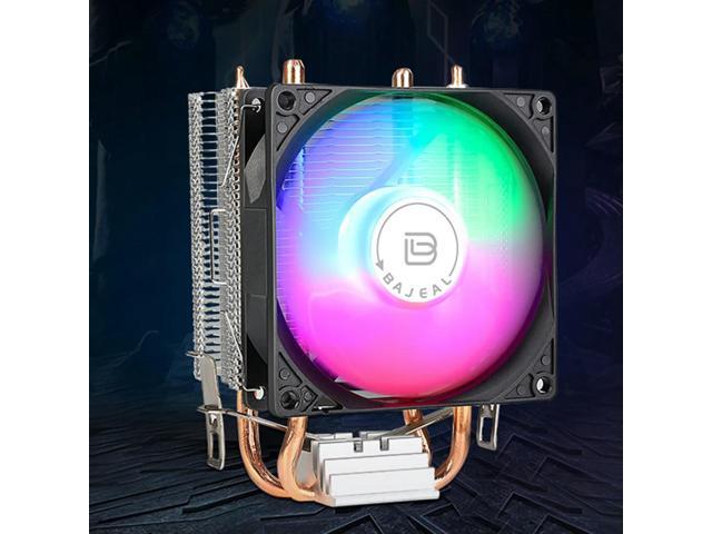 CPU Air Cooler with 2 Heat Pipes Quiet Rainbow RGB Cooling Fan Silent RGB Fan for LGA775 1150/1151/1155/1156/1200 AM2