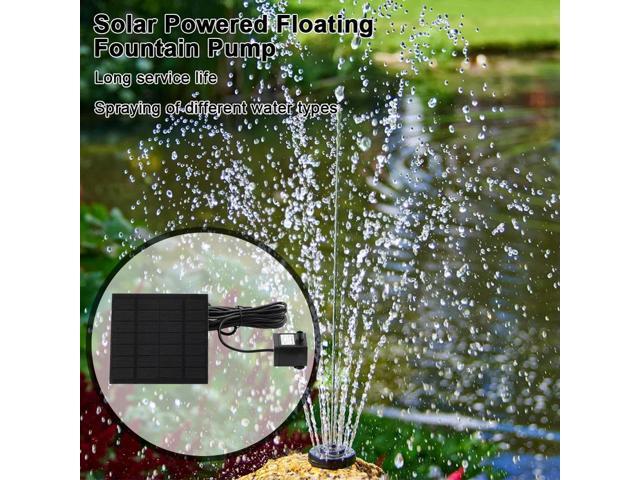 1.2W Solar Powered Fountain Water Pump Kit with 6 Nozzles for Birdbath Garden Small Pond Landscaping