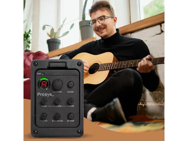 201 Classic Acoustic Guitar EQ Tuner Piezo Pickup Onboard Preamp System 4-Band Equalizer for Fishman Presys+