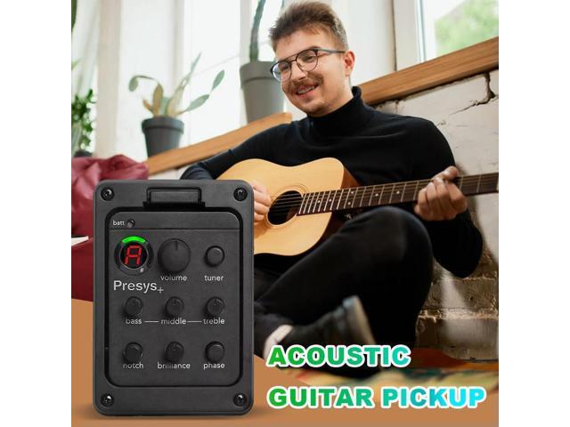 201 Classic Acoustic Guitar EQ Tuner Piezo Pickup Onboard Preamp System 4-Band Equalizer for Fishman Presys+