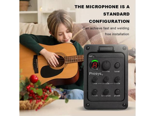 201 Classic Acoustic Guitar EQ Tuner Piezo Pickup Onboard Preamp System 4-Band Equalizer for Fishman Presys+