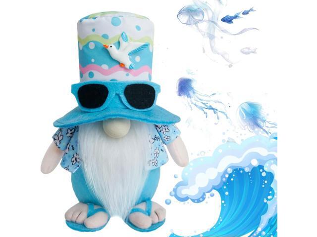 2Pcs Beach Gnomes Plush Beach Gnomes Couple Decor with Weighted Base Tiered Tray Decor Cute Shelf Sitters for Birthday Gifts