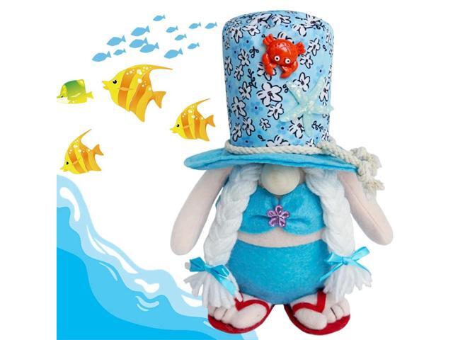 2Pcs Beach Gnomes Plush Beach Gnomes Couple Decor with Weighted Base Tiered Tray Decor Cute Shelf Sitters for Birthday Gifts