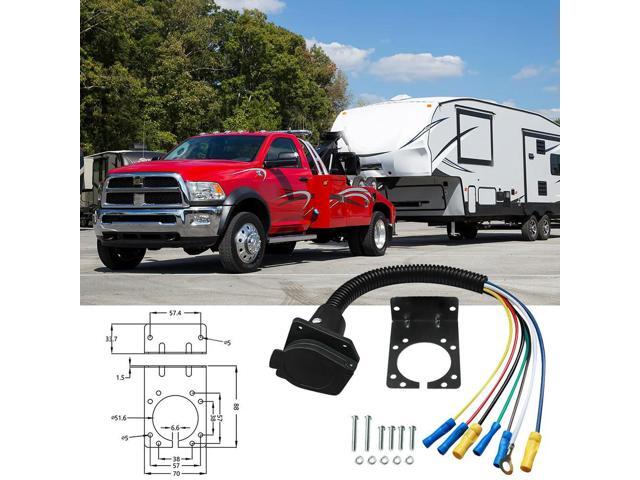7 Pin Trailer Connector with Bracket 7-Pin RV Socket Cable Multi-Function Trailer Extension Harness Plug Car Accessories