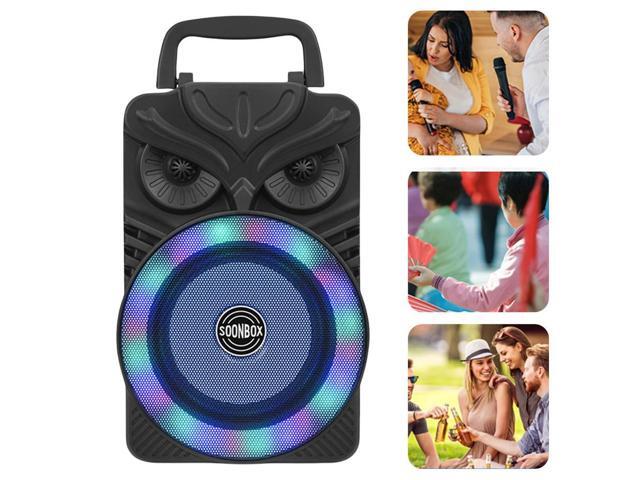 HiFi Stereo Subwoofer Bluetooth-Compatible FM Radio Aux Karaoke Handheld Sound Subwoofer RGB Light Portable Wireless Loudspeaker