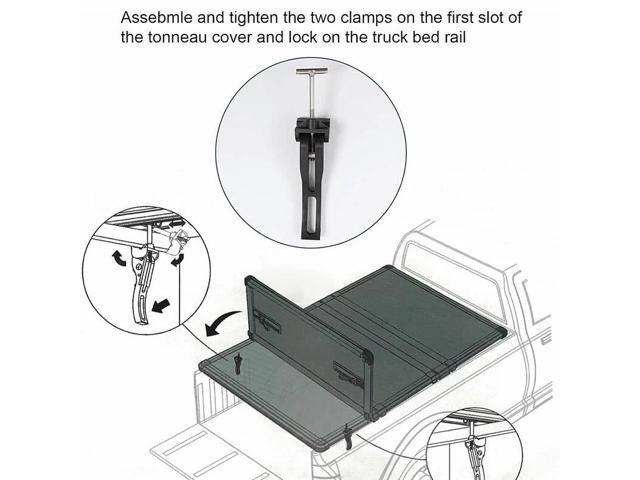 Universal Replacement Parts Truck Bed Cover Front Rear Clamp Car Rear Front Clamp T-Bolts for Hard Tri-Fold Tonneau Cover Rear