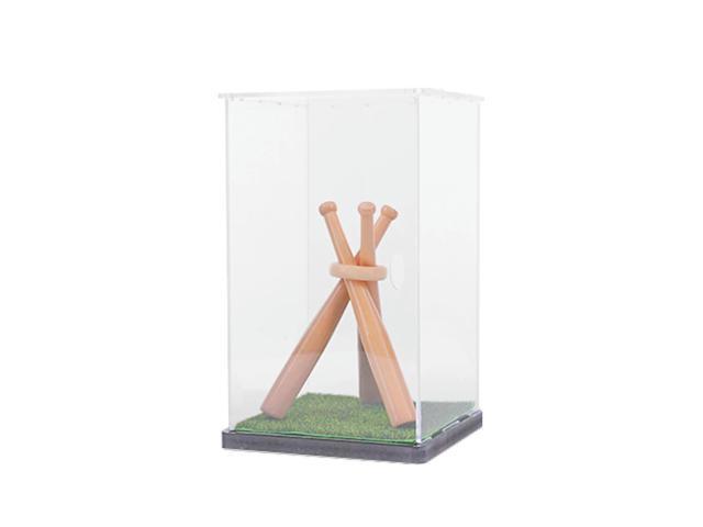 Baseball Display Case with Wood Stand Ball Showcase Clear Acrylic Collectibles Box Gift for Baseball Lover
