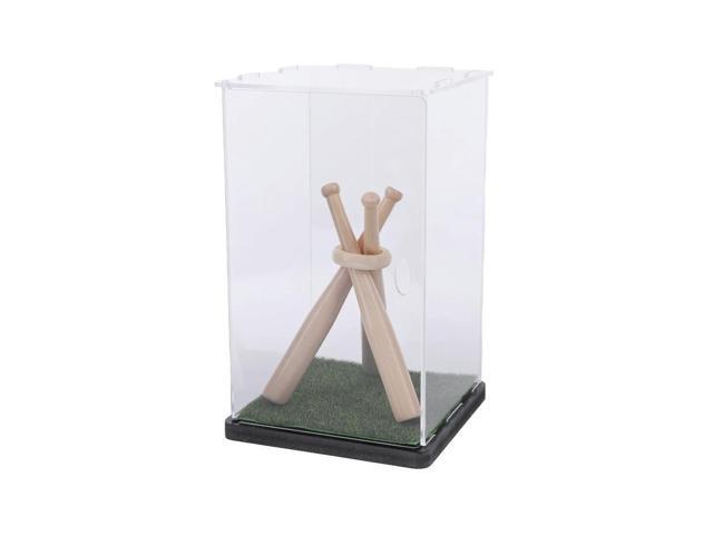Baseball Display Case with Wood Stand Ball Showcase Clear Acrylic Collectibles Box for Baseball Lover Gifts