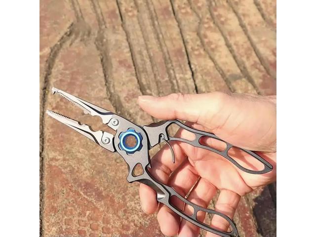 Angling Fishing Pliers Aluminum Alloy Fishing Pliers Wire Cutter Portable Fishing Pliers Scissors Fishing Tackle Accessories