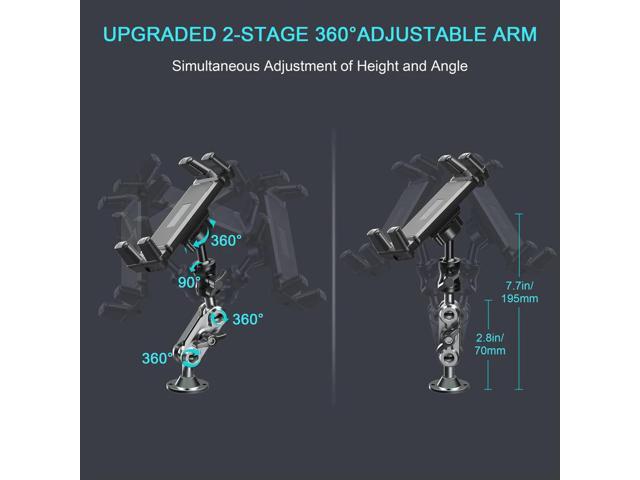 Alloy Holder with Screw Heavy Duty Dashboard Phone Stand Aluminum Drill Base Phone Rack For 4.7-13 inch Mobile Phones Tablets