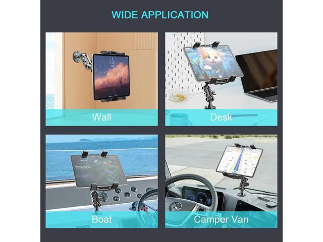 Alloy Holder with Screw Heavy Duty Dashboard Phone Stand Aluminum Drill Base Phone Rack For 4.7-13 inch Mobile Phones Tablets