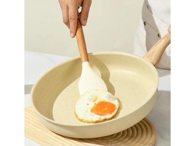 Nonstick Frying Pan Skillet with Lid Chef's Pan PFOA/PFAS/PTFE Free Heat Resistant Handle for Eggs & Omelets