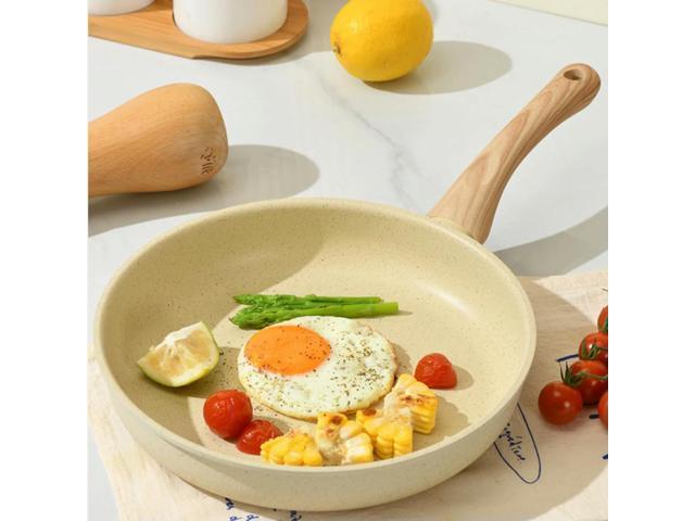 Nonstick Frying Pan Skillet with Lid Chef's Pan PFOA/PFAS/PTFE Free Heat Resistant Handle for Eggs & Omelets