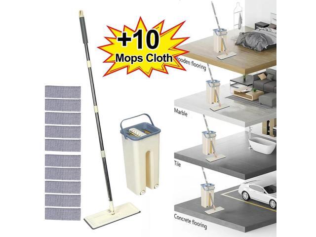 Squeeze Cleaning Bathroom Mop Multipurpose Floor Cleaning Cloth Pads Water Absorption with Bucket Household Cleaning Tool