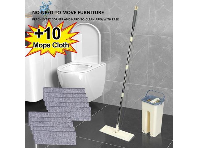 Squeeze Cleaning Bathroom Mop Multipurpose Floor Cleaning Cloth Pads Water Absorption with Bucket Household Cleaning Tool