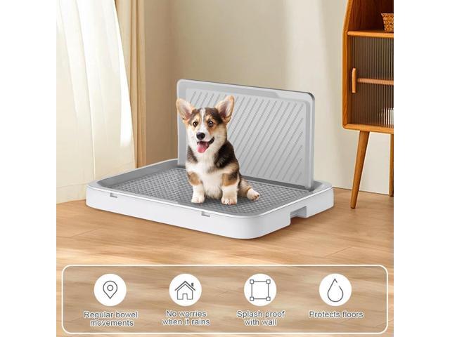 Dog Potty Tray with Pee Wall Training Pee Pad Holder Anti-Splash Pet Dog Toilet Dog Potty Trainer for Puppy and Small Size Dog