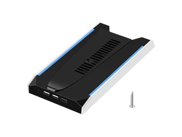 For PS 5 Slim/PS 5 Pro RGB Vertical Cooling Stand 8 Light Mode Game Console Bracket with 3 USB 2.0 Ports & 3-Speed Fan