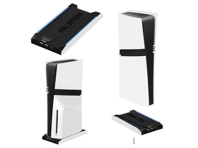For PS 5 Slim/PS 5 Pro RGB Vertical Cooling Stand 8 Light Mode Game Console Bracket with 3 USB 2.0 Ports & 3-Speed Fan