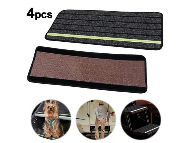 4 Pack Camper Rug Carpet Set Non-Slip RV Stair Covers Reflective RV Step Rugs for Outdoor Adventures