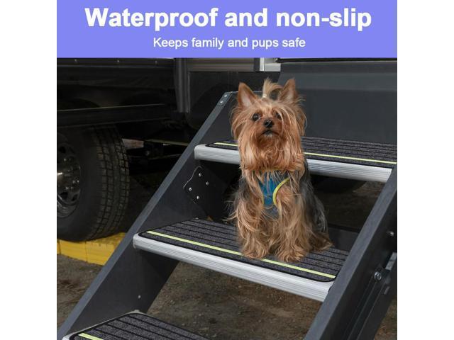 4 Pack Camper Rug Carpet Set Non-Slip RV Stair Covers Reflective RV Step Rugs for Outdoor Adventures