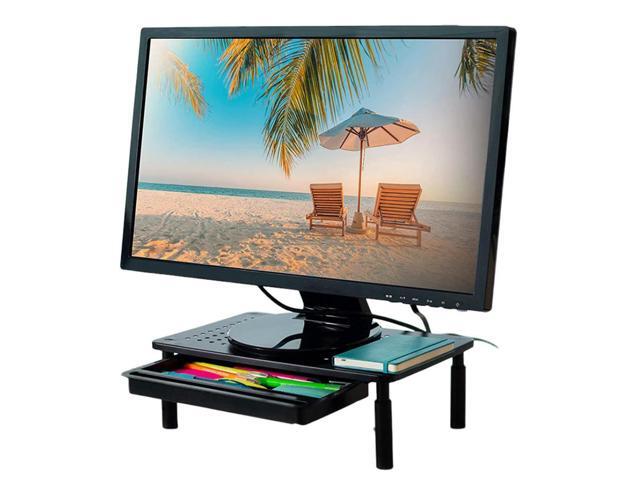 Monitor Stand Riser with Drawer Computer Monitor Stand 3 Height Adjustable Computer Printer Shelf for Home Desktop