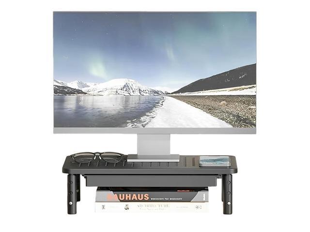 Monitor Stand Riser with Drawer Computer Monitor Stand 3 Height Adjustable Computer Printer Shelf for Home Desktop