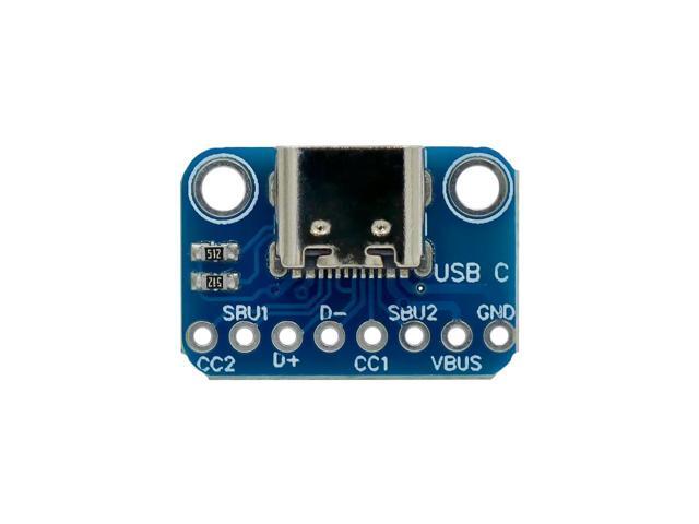 USB TYPE-C conversion board 2.54MM CC1 CC2 5.1K pull-down resistor connection