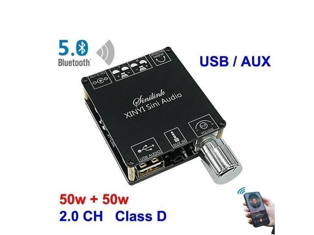 2*50W ForBluetooth5.0 Power Amplifier Class D Audio 10W~200WHiFi Stereo Wireless Music Player MiniUSB Sound Card App Digital AMP
