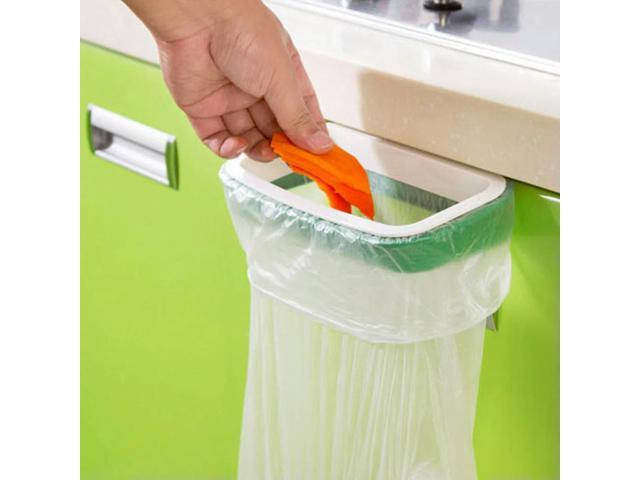 Trash Rack Reusable Organizer Water Proof Plastic Bracket Stand Rack for Kitchen Under Sink Trash Can Grocery Bag