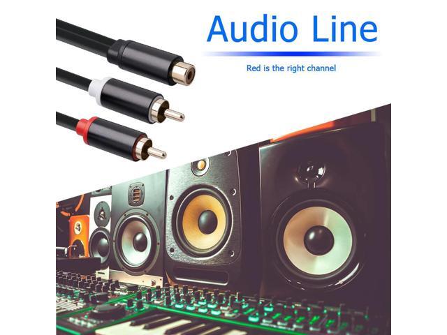 Amplifier Audio Cable 1 RCA Female to 2 RCA Male Y Adapter Splitter Audio Cord Copper Conductor Shielded Wre