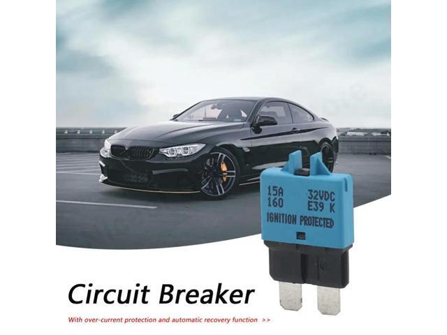15A Circuit Breaker ATC Blade Fuse Manual Reset Reset Circuit Breaker Blade Fuse Adapter Marine Rally Auto Boat Car Accessories