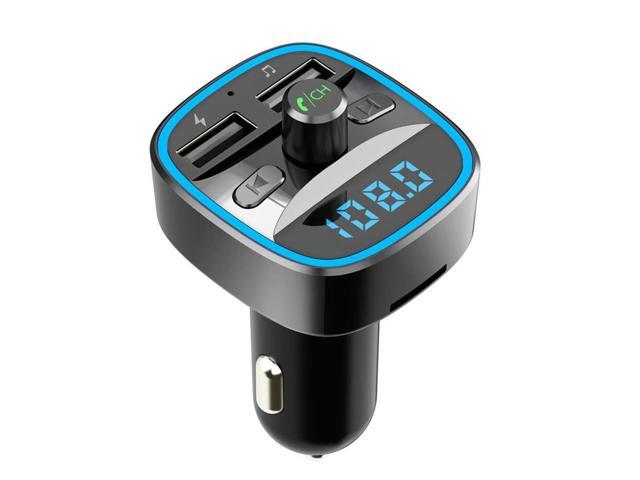 Classic Texture Portable Practical Car Bluetooth-compatible 5.0 FM Modulator Transmitter Multi-functional Charger MP3