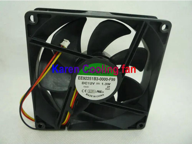 hzdo 9225 12V 1.3W EE92251B3-0000-F99 KDE1209PTV3 3wire Cooling Fan