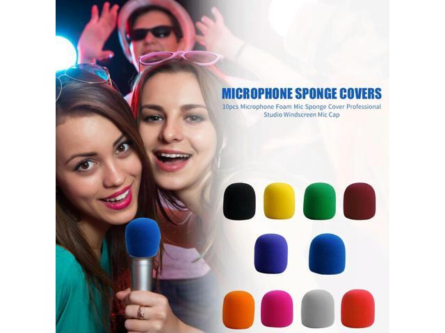 10pcs Microphone Foam Mic Sponge Cover Studio Windscreen Protective Grill Shield Music Speaker Cover 70x60x10mm