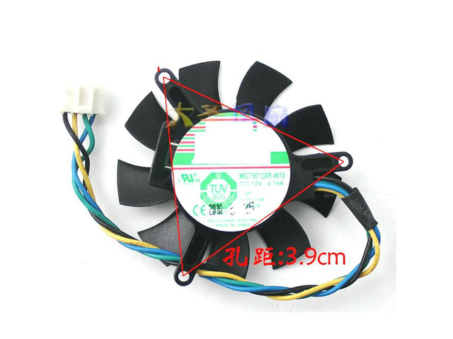 MGT5012XR-W10 DC12V 0.19A 4Lines Diameter 45MM Pitch 39MM Graphics Video Card cooling fan