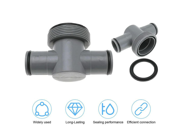 P61408 T Joint Pool Hose Adapter 1.5 To 1.25inch T Joint Hose Connector 3 Heads Replacement Accessories Fitting for Filter Pump