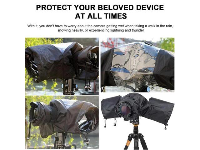 Waterproof Camera Rain Cover Black Rain Covers Dust Rain Protector Cover for Panasonic Fuji DSLR Camera