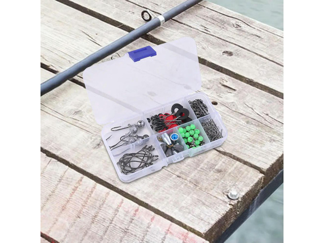 170pcs Fishing Tools Accessories Kit Set with Fishing Box Fish Hooks Swivels Sinkers Fishing Accessories Kit Gifts for Men